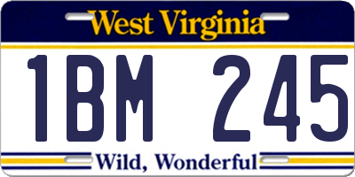 WV license plate 1BM245
