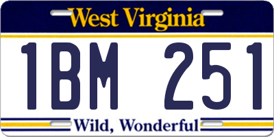 WV license plate 1BM251