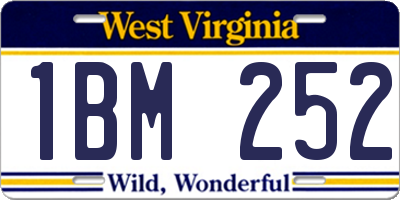 WV license plate 1BM252