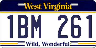 WV license plate 1BM261