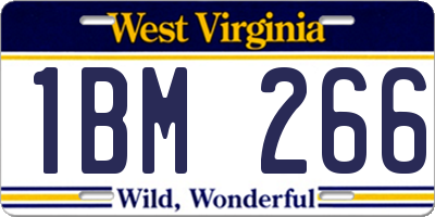 WV license plate 1BM266