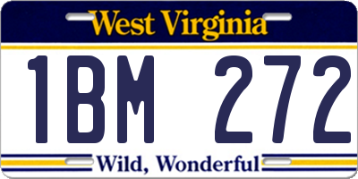 WV license plate 1BM272