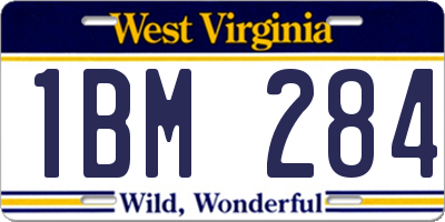 WV license plate 1BM284