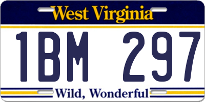 WV license plate 1BM297