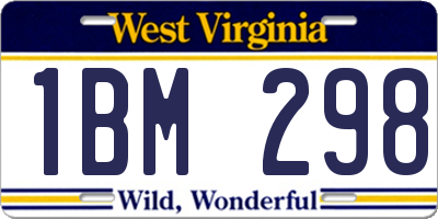 WV license plate 1BM298