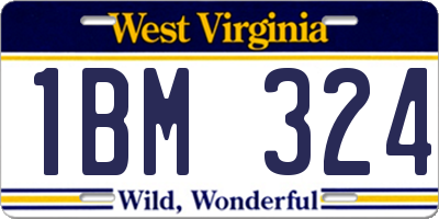 WV license plate 1BM324
