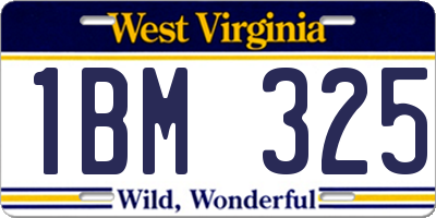 WV license plate 1BM325
