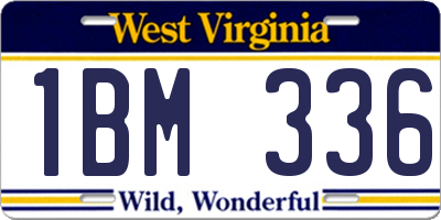 WV license plate 1BM336