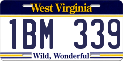 WV license plate 1BM339