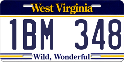 WV license plate 1BM348