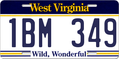 WV license plate 1BM349