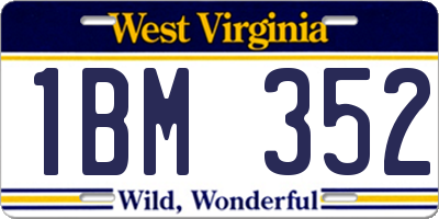 WV license plate 1BM352