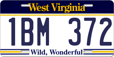 WV license plate 1BM372
