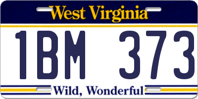WV license plate 1BM373
