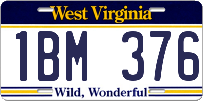WV license plate 1BM376