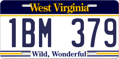 WV license plate 1BM379