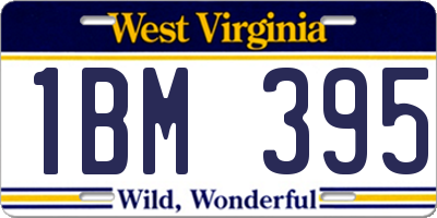 WV license plate 1BM395