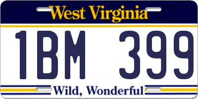 WV license plate 1BM399