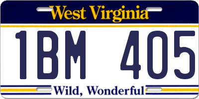 WV license plate 1BM405