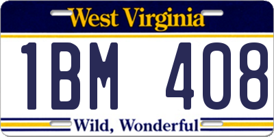 WV license plate 1BM408