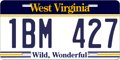 WV license plate 1BM427