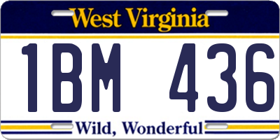 WV license plate 1BM436
