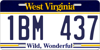 WV license plate 1BM437
