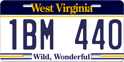 WV license plate 1BM440