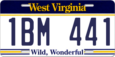 WV license plate 1BM441