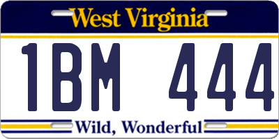 WV license plate 1BM444