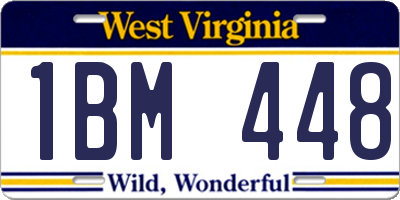 WV license plate 1BM448