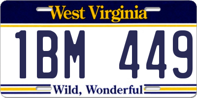 WV license plate 1BM449