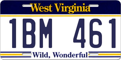 WV license plate 1BM461