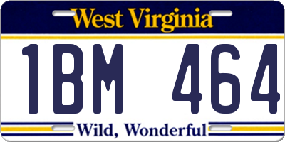 WV license plate 1BM464