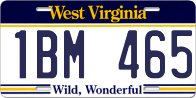 WV license plate 1BM465