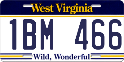 WV license plate 1BM466