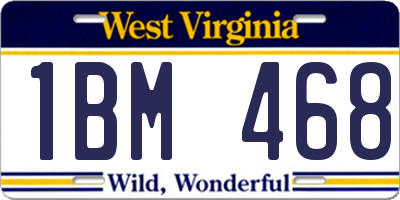 WV license plate 1BM468