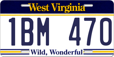 WV license plate 1BM470