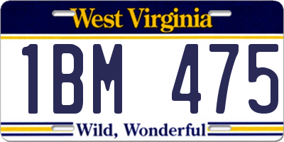 WV license plate 1BM475