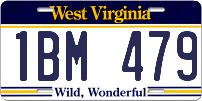 WV license plate 1BM479