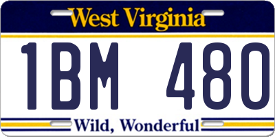 WV license plate 1BM480