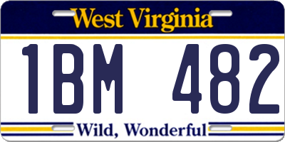 WV license plate 1BM482