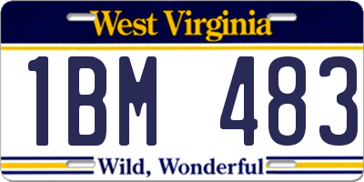 WV license plate 1BM483