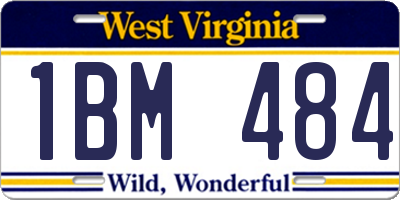WV license plate 1BM484