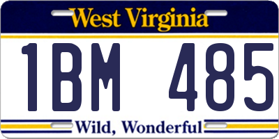 WV license plate 1BM485