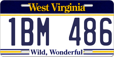 WV license plate 1BM486