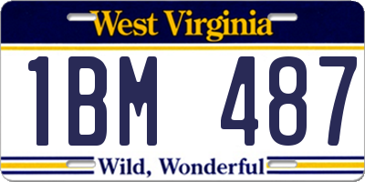 WV license plate 1BM487