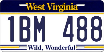 WV license plate 1BM488