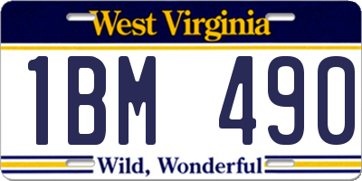 WV license plate 1BM490