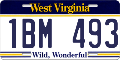 WV license plate 1BM493